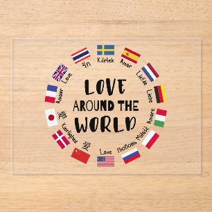 Love Around the World Languages  Acrylic Invitations