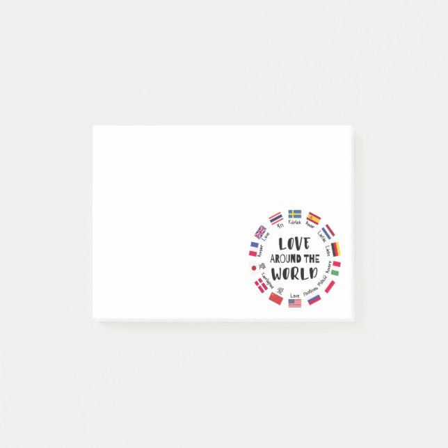Love Around the World Languages  Post-it Notes (Front)