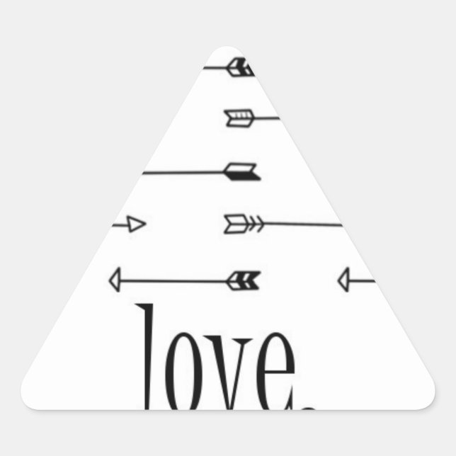 Love arrow print pattern arrows hipster quote triangle sticker (Front)