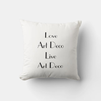 Love Art Deco Black and White Throw Pillow