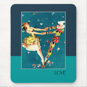 Love. Art Deco Valentine's Day Gift Mouse Pad