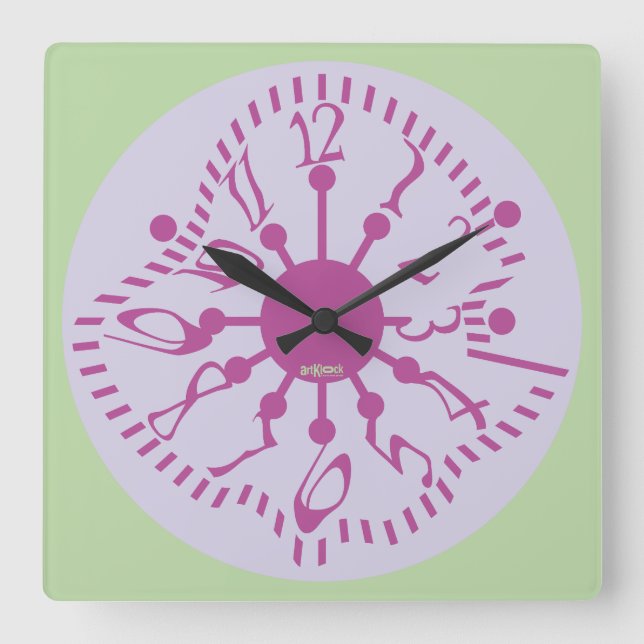 LOVE ART KLOCK DEFORMED DAKILIANO BY MASANSER SQUARE WALL CLOCK (Front)
