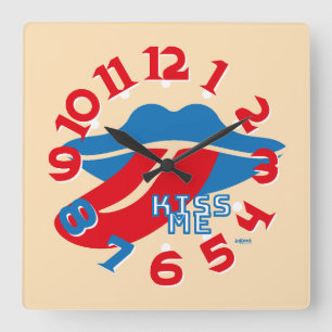 LOVE ART KLOCK KISS ME BY MASANSER SQUARE WALL CLOCK