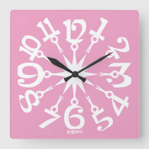 LOVE ART KLOCK PINK PROJECT BY MASANSER SQUARE WALL CLOCK