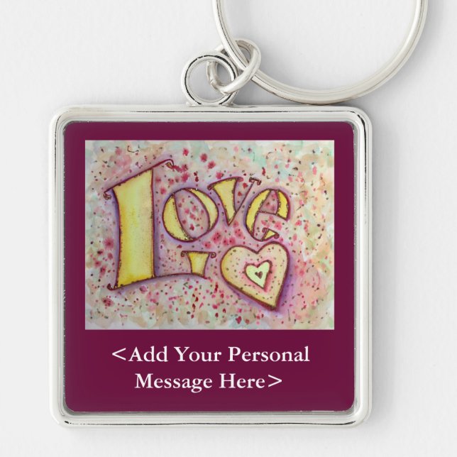 Love Art Painting with Keychain Customized Words (Front)