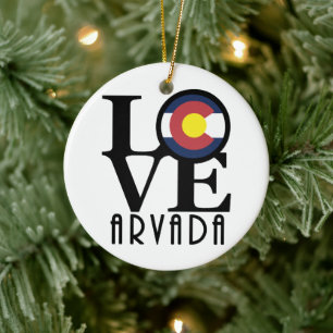 LOVE Arvada Ceramic Ornament