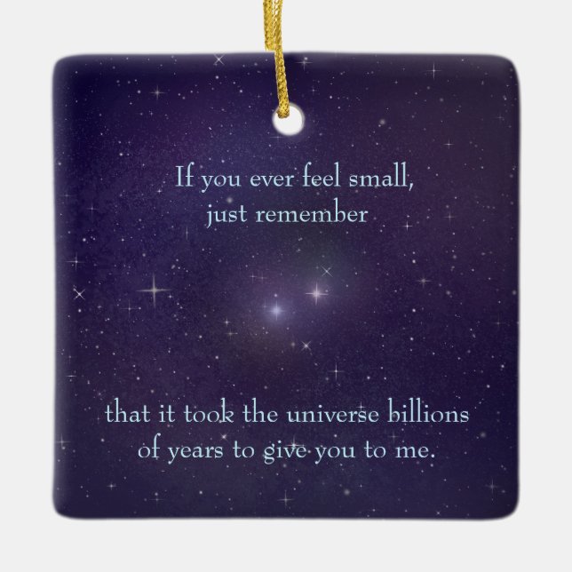 Love as Great as the Universe Personalized Starry Ceramic Ornament (Front)