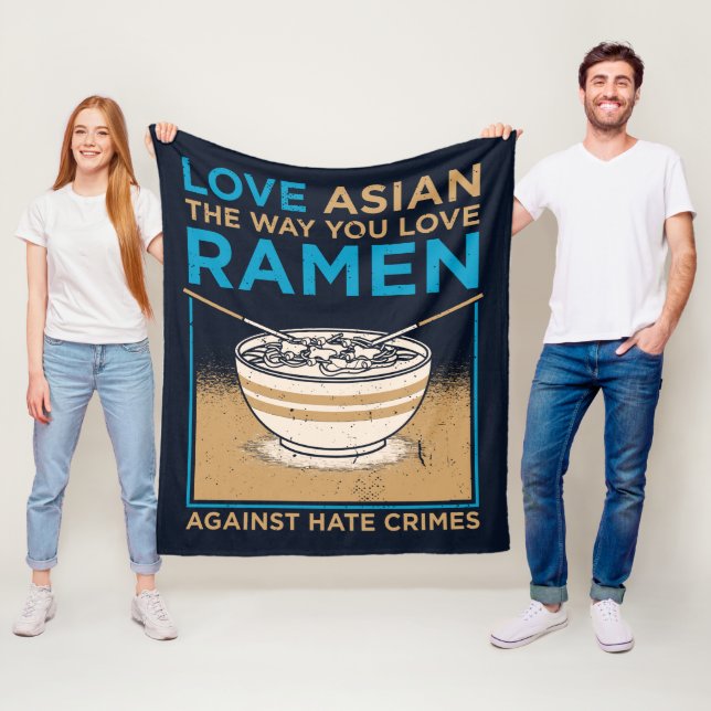 Love Asian The Way You Like Ramen Fleece Blanket (In Situ)