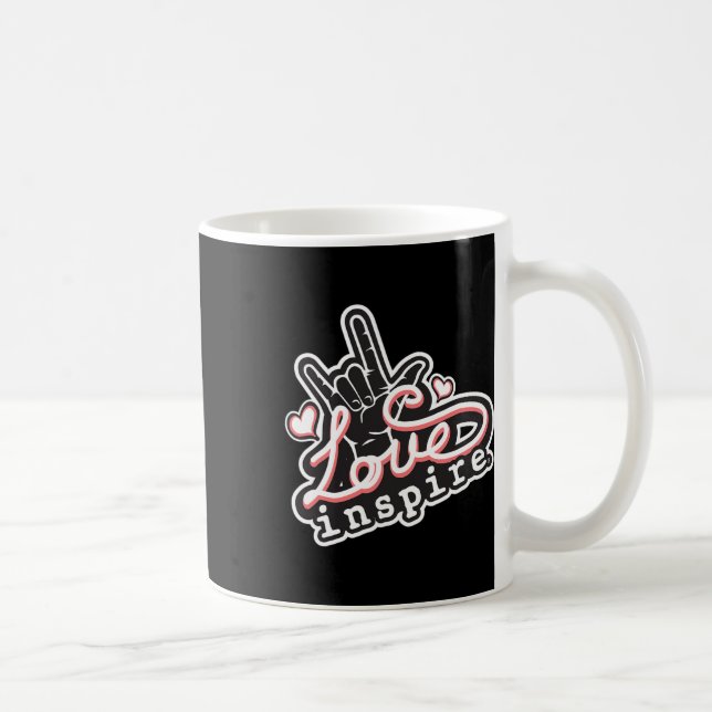 Love Asl Ily Hand Sign Language Deaf Awareness  Coffee Mug (Right)