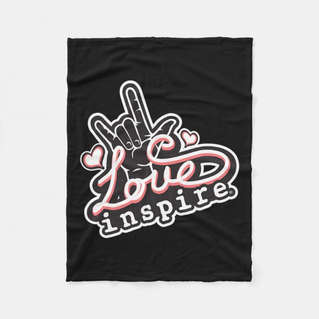 Love Asl Ily Hand Sign Language Deaf Awareness  Fleece Blanket (Front)