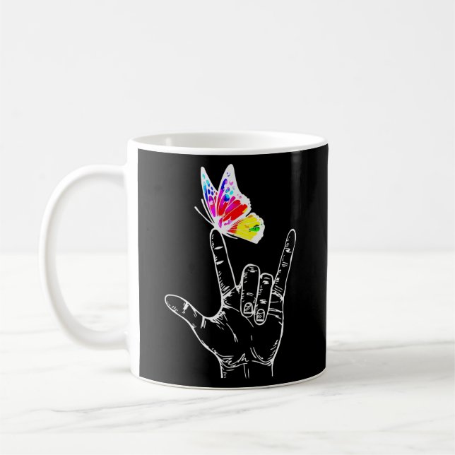 Love Asl Love Sign Language Ily Coffee Mug (Left)