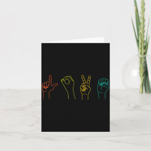 Love Asl Sign Language Alphabet Valentines Day Card