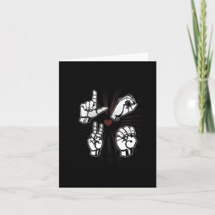 Love ASL Sign language Valentines Day 2021 Gift Fo Card