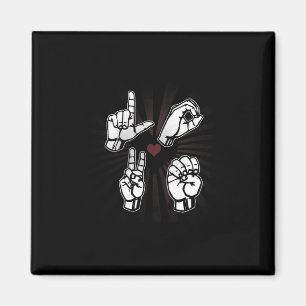 Love ASL Sign language Valentines Day Gift For Dea Magnet