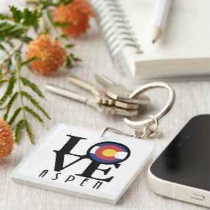 LOVE Aspen Colorado Keychain