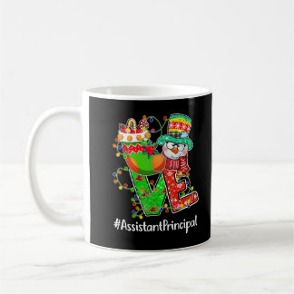 LOVE Assistant Principal Snowman Santa Hat Christm Coffee Mug