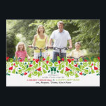 Love at Christmas Photo Holiday Card<br><div class="desc">A festive garland of red hearts, green swirls and Christmas trees paired with your photo makes a lovely holiday card to send this holiday season. The card is easy to customize with your wording, font, font colour, paper shape options and choice of six paper types. White envelopes included. Nervous about...</div>