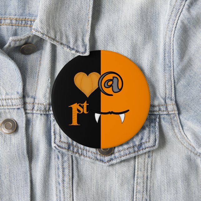 Love At First Bite Halloween 4 Inch Round Button (In Situ)