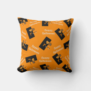 Love At First Bite Halloween Pattern Throw Pillow