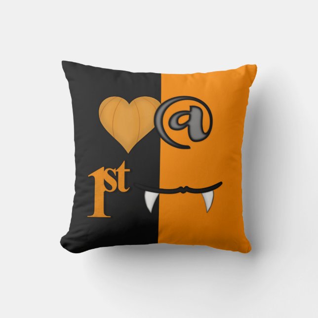 Love At First Bite Halloween Throw Pillow (Front)