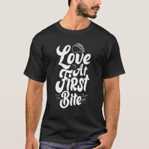 Love At First Bite Valentine's Day Taco Men and Wo T-Shirt