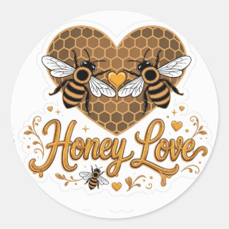 Love at first buzz classic round sticker