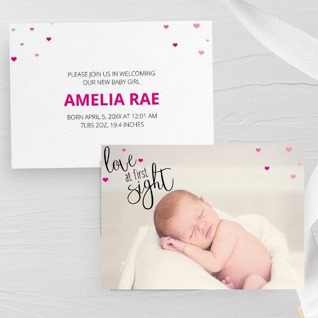 Love At First Sight Baby Birth Announcement (Creator Uploaded)