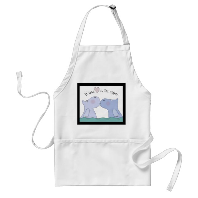 Love at First Sight Hippos Standard Apron (Front)