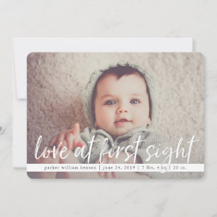 Love at First Sight Overlay Birth Announcement