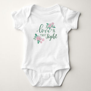 Love At First Sight - Pink Roses Bouquets Baby Bodysuit