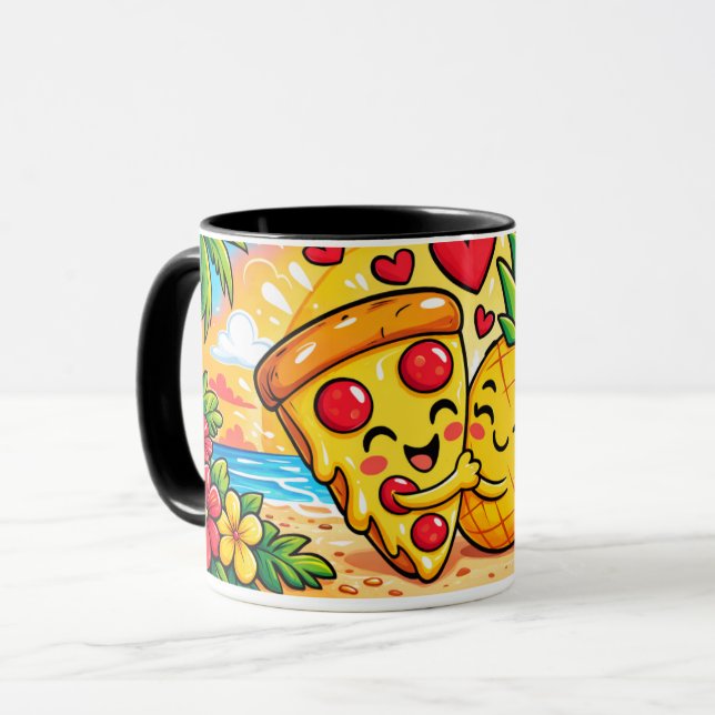 Love at First Slice - Pizza Meets Pineapple Mug (Front Left)