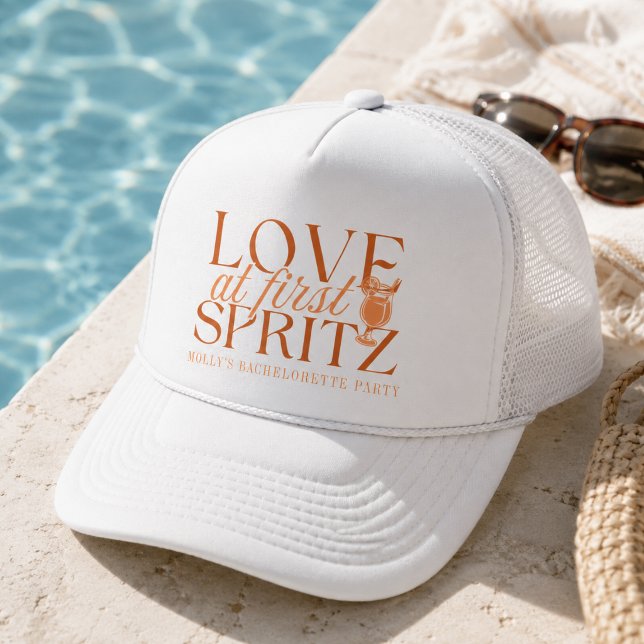 Love at First Spritz Bachelorette Trucker Hat (Love at First Spritz Bachelorette Trucker Hat)