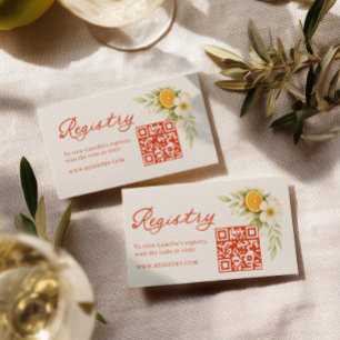 Love at First Spritz Bridal Registry QR code Enclosure Card