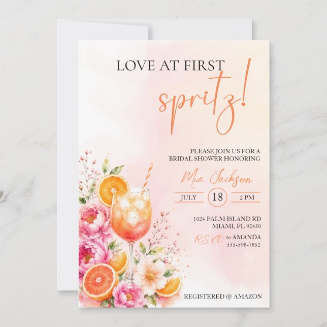 Love at First Spritz Bridal Shower (Front)