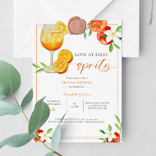 Love at First Spritz Bridal Shower Citrus Cocktail Invitation