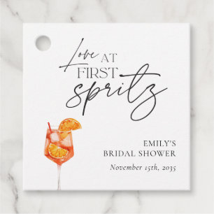 Love at First Spritz Bridal Shower Favour Tags