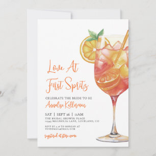 Love At First Spritz Bridal Shower Invitation