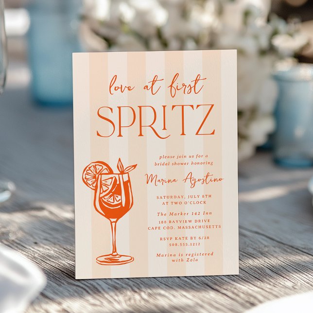 Love at First Spritz Bridal Shower Invitation (Creator Uploaded)