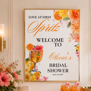 Love at First Spritz Bridal Shower Party Poster