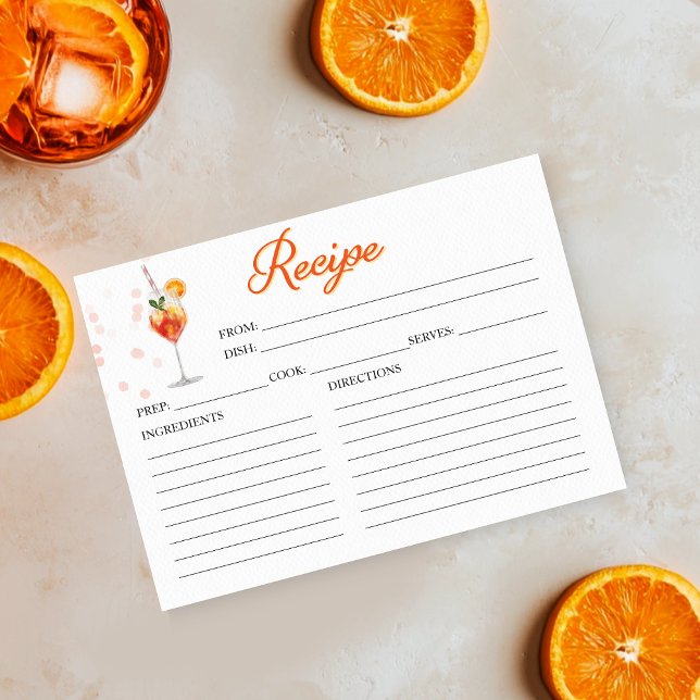 Love at First Spritz Bridal Shower Recipe Card (Creator Uploaded)