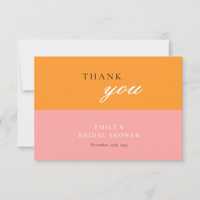 Love at First Spritz  Bridal Shower  Thank You Card (Front)