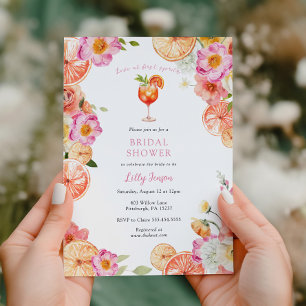 Love at First Spritz Bright Citrus Bridal Shower Invitation