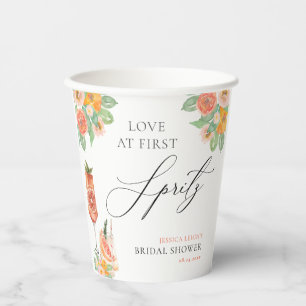 Love at First Spritz Bright Cocktail Bridal Shower Paper Cups