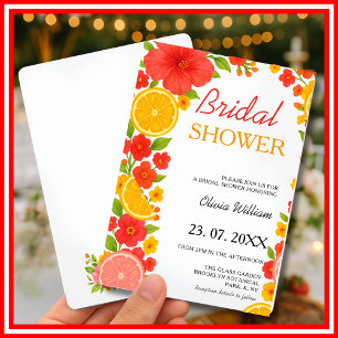 Love at First Spritz Citrus Orange Bridal Shower Invitation