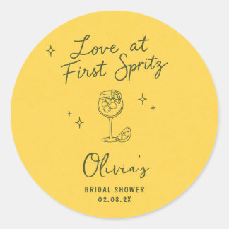 Love at First Spritz  Classic Round Sticker