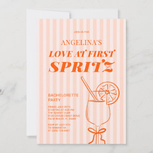 Love at First Spritz Cocktail Bachelorette Party Invitation