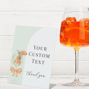 Love At First Spritz Custom Text Bridal Shower Pedestal Sign