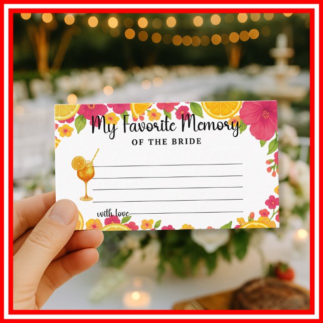 Love at First Spritz Favourite Memory of Bride Gam Enclosure Card (Creator Uploaded)