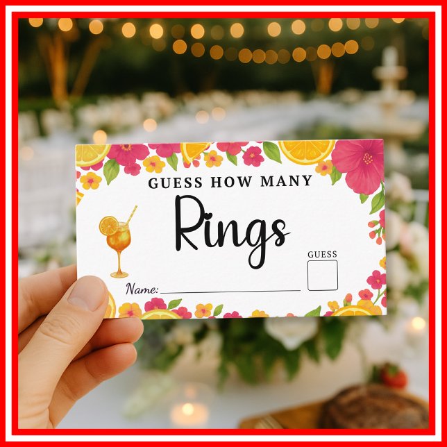 Love at First Spritz Guess How Many Rings Bridal Enclosure Card (Creator Uploaded)