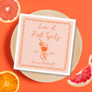 Love At First Spritz Hand Drawn Bridal Shower Napkin